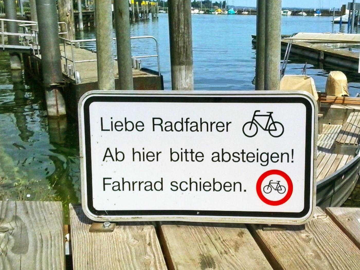 ... Fahrrad schieben!