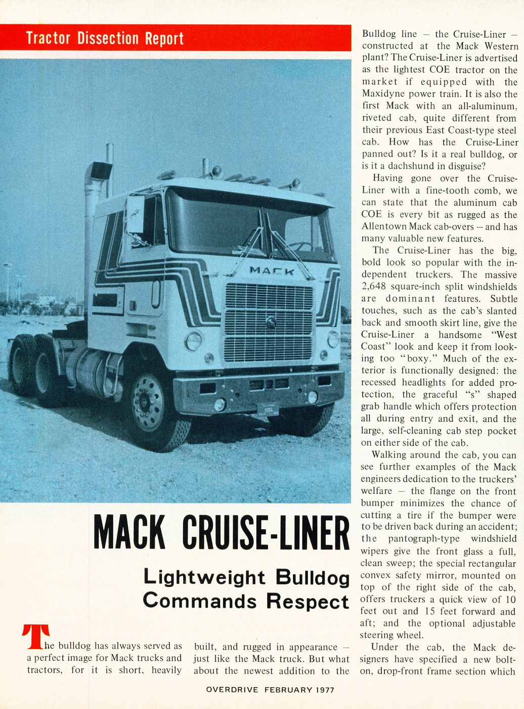 Photo: February 1977 Mack Cruiseliner Report 1 | 02