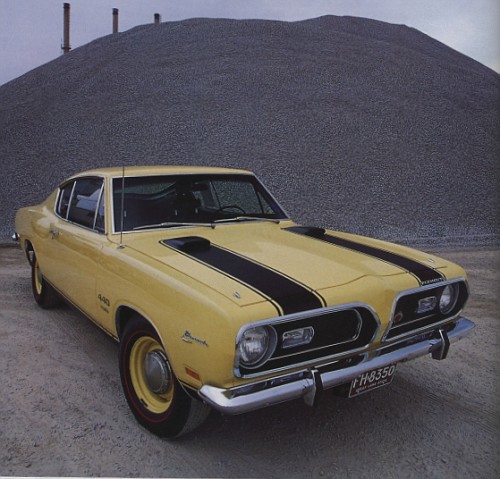 1969 Cuda 440 fastback Sun Fire Yellow
