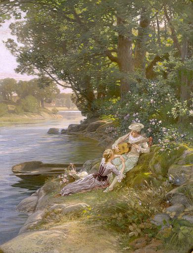 Gallant Couple in a Verdant Landscape (1915)