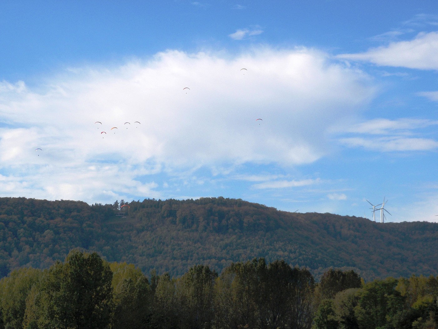Drachenflieger über dem Brunsberg
