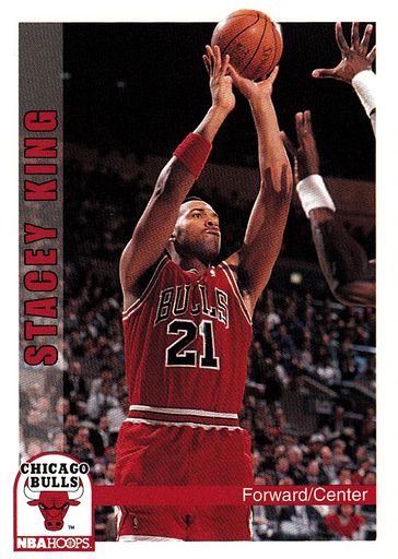 STACEY KING Rookie Card 90-91 NBA Hoops Basketball Card Chicago Bulls