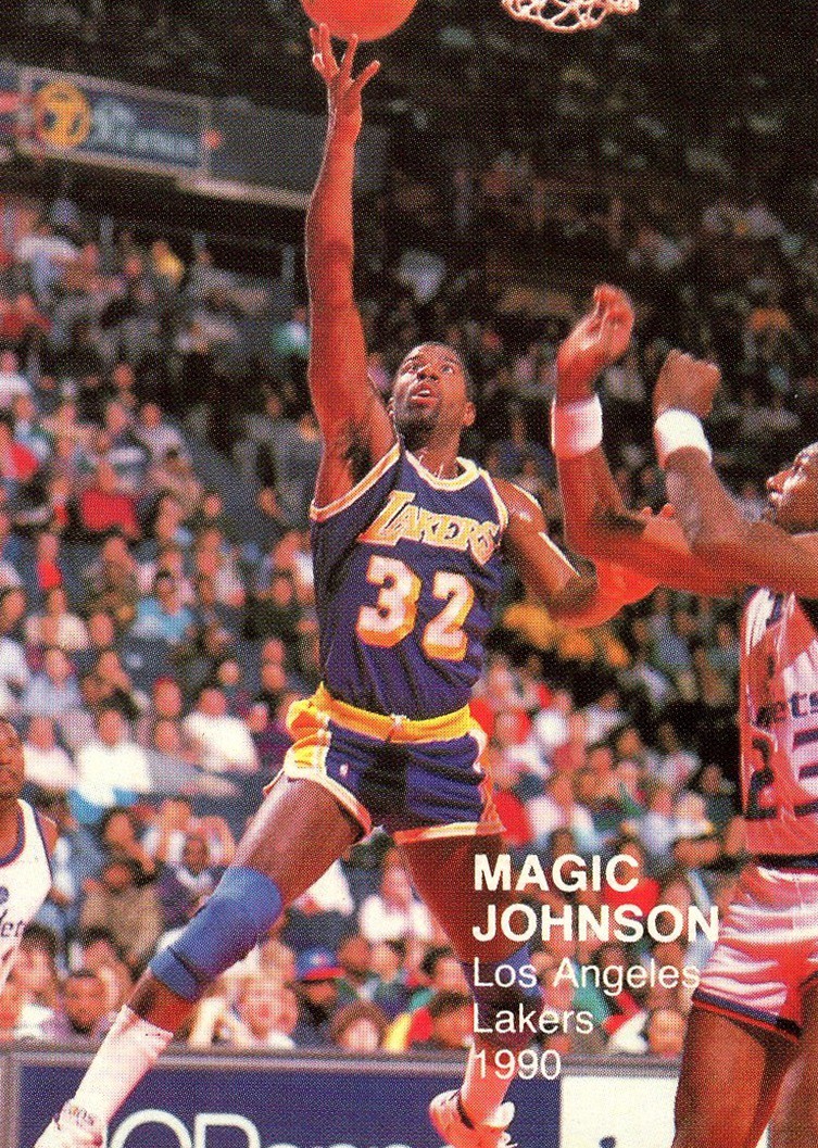Photo: 1990 NBA Superstars (black back) Magic Johnson (shooting