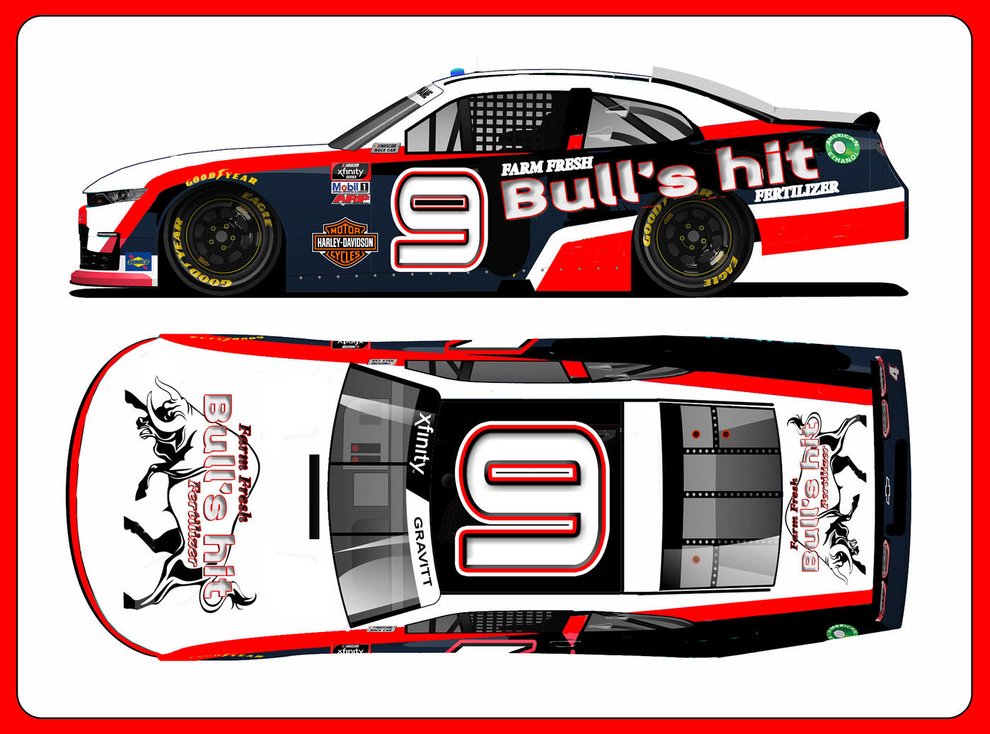 Photo: 4bulls hit23-24test1small | NASCAR Decal album | Custompaint ...