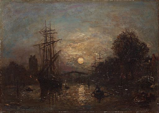 Boats on the Canal in Dordrecht (1870)