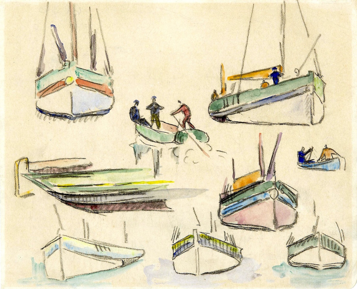 Photo Studies Of Fishing Boats C1925 Paul Signac 1920s Album