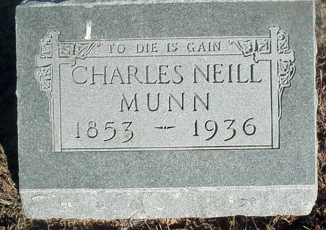 Photo: Charles Neill Munn grave, closeup, Goodnight Cemetery, Goodnight ...