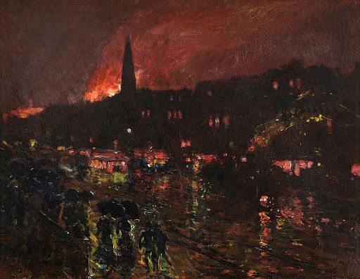 Fire and Rainy Night [Firelight, Boston] (1886)