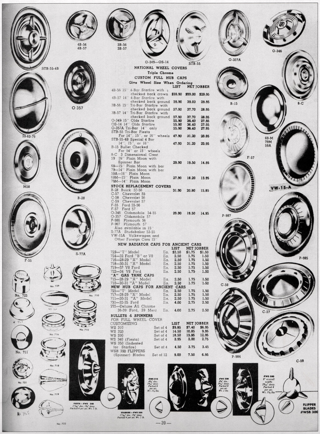 Photo Hubcaps'48'58HonestCharleyCatalog.jpg Custom Hubcap